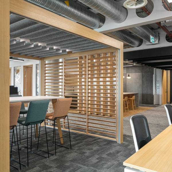Connection Rooms Swoosh high back stools Clyde & Co case study