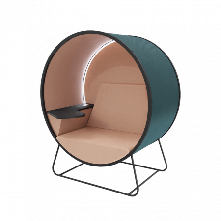 CAD of a circular seating booth