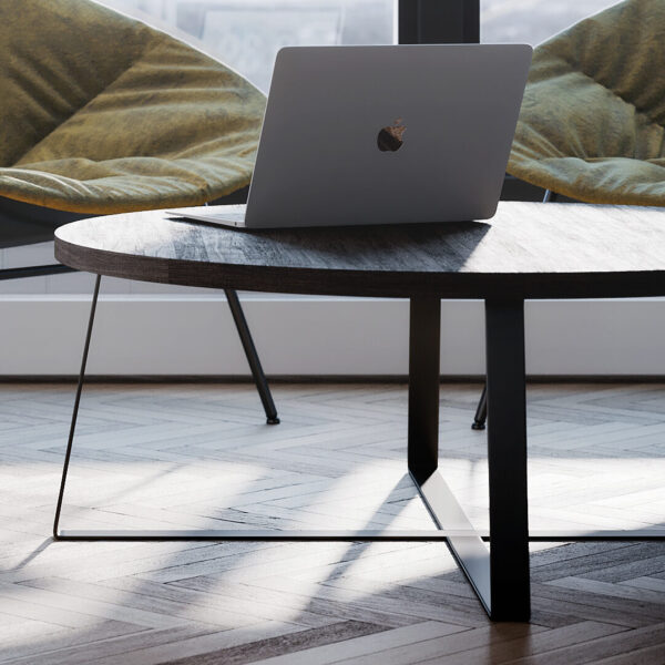 Aviary coffee table - wenge stain, black base.