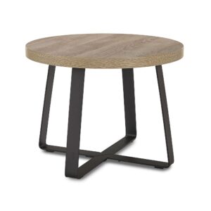 Aviary side table - Oak top, black base