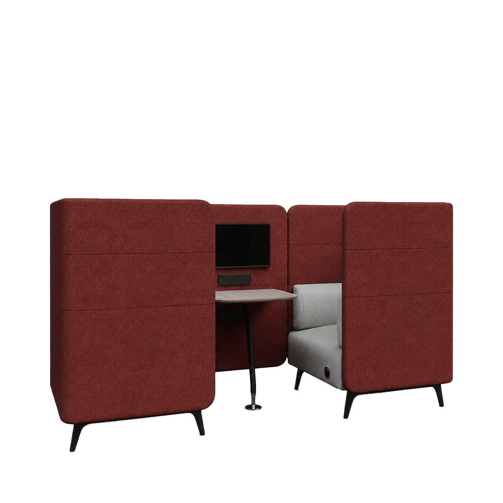 Curved high back 2 seater booth