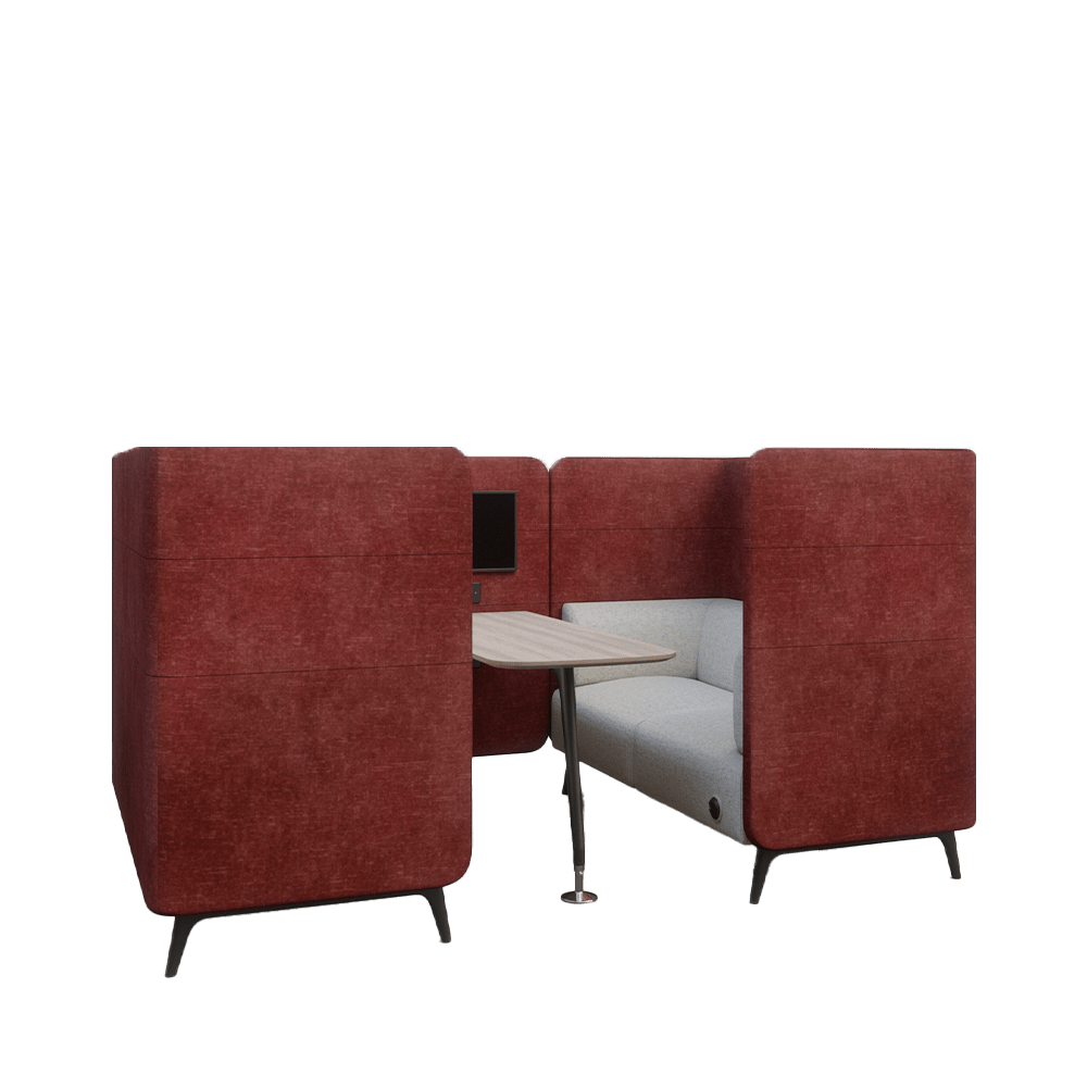 Curved high back 4 seater booth