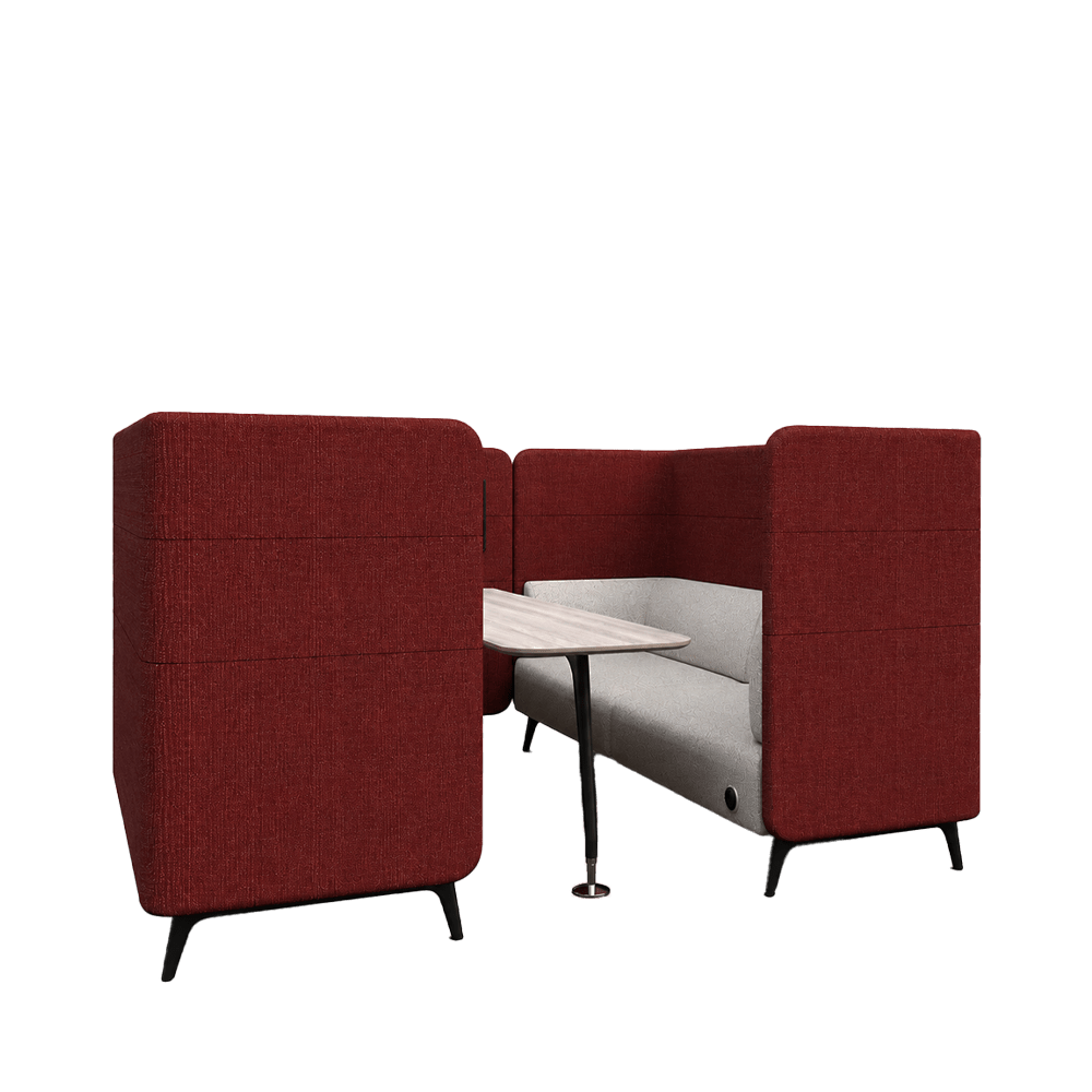 Curved high back 6 seater booth